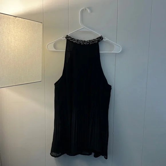 Zara black pleated halter top with beading - Picture 3 of 5